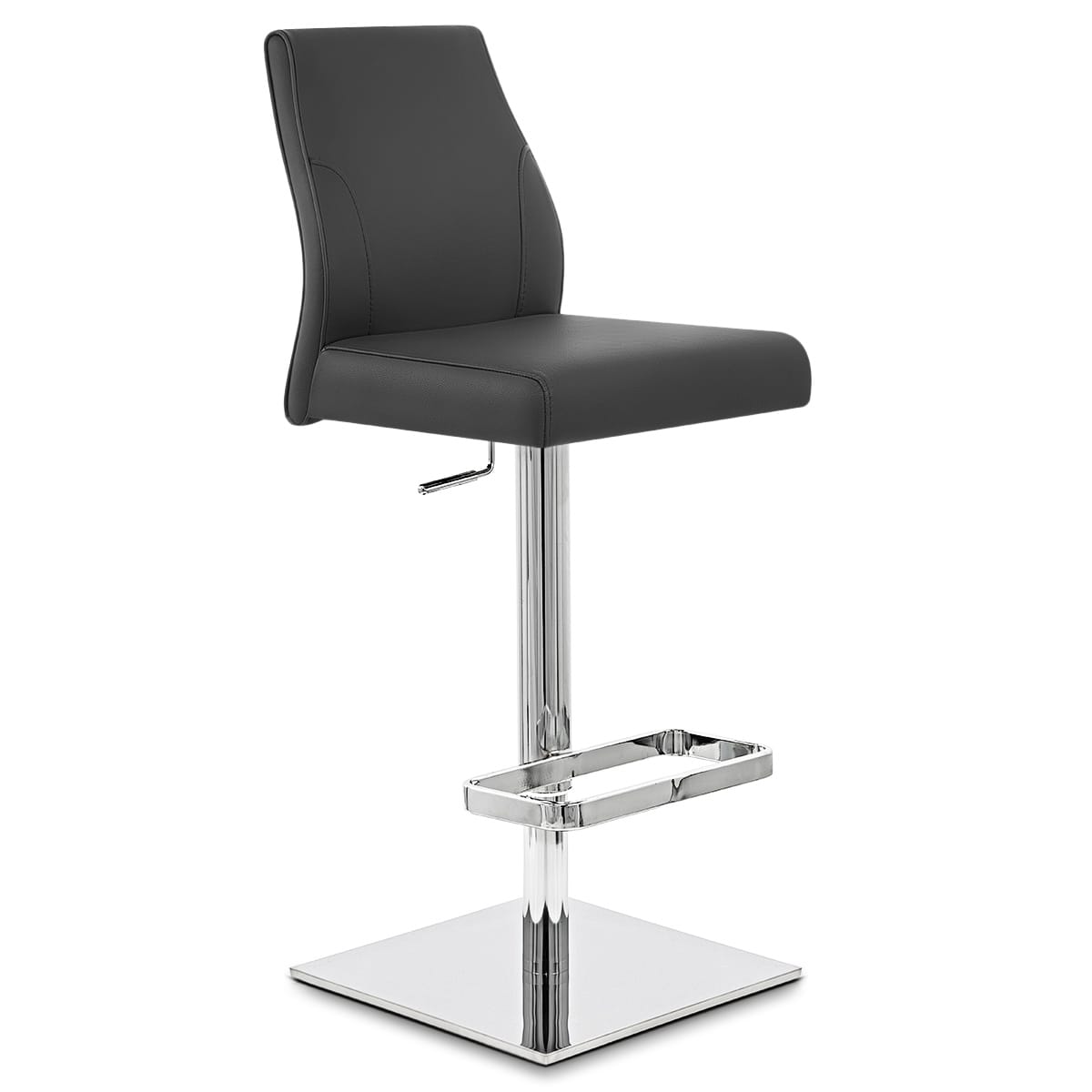 Martello Real Leather Stool Black