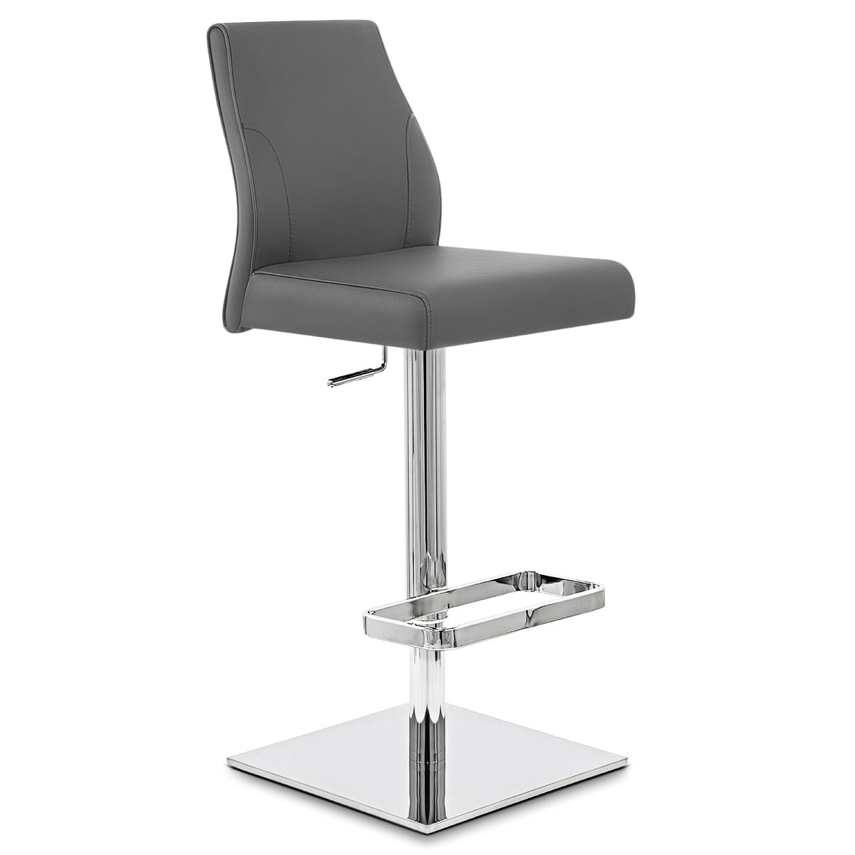 Martello Real Leather Stool Grey