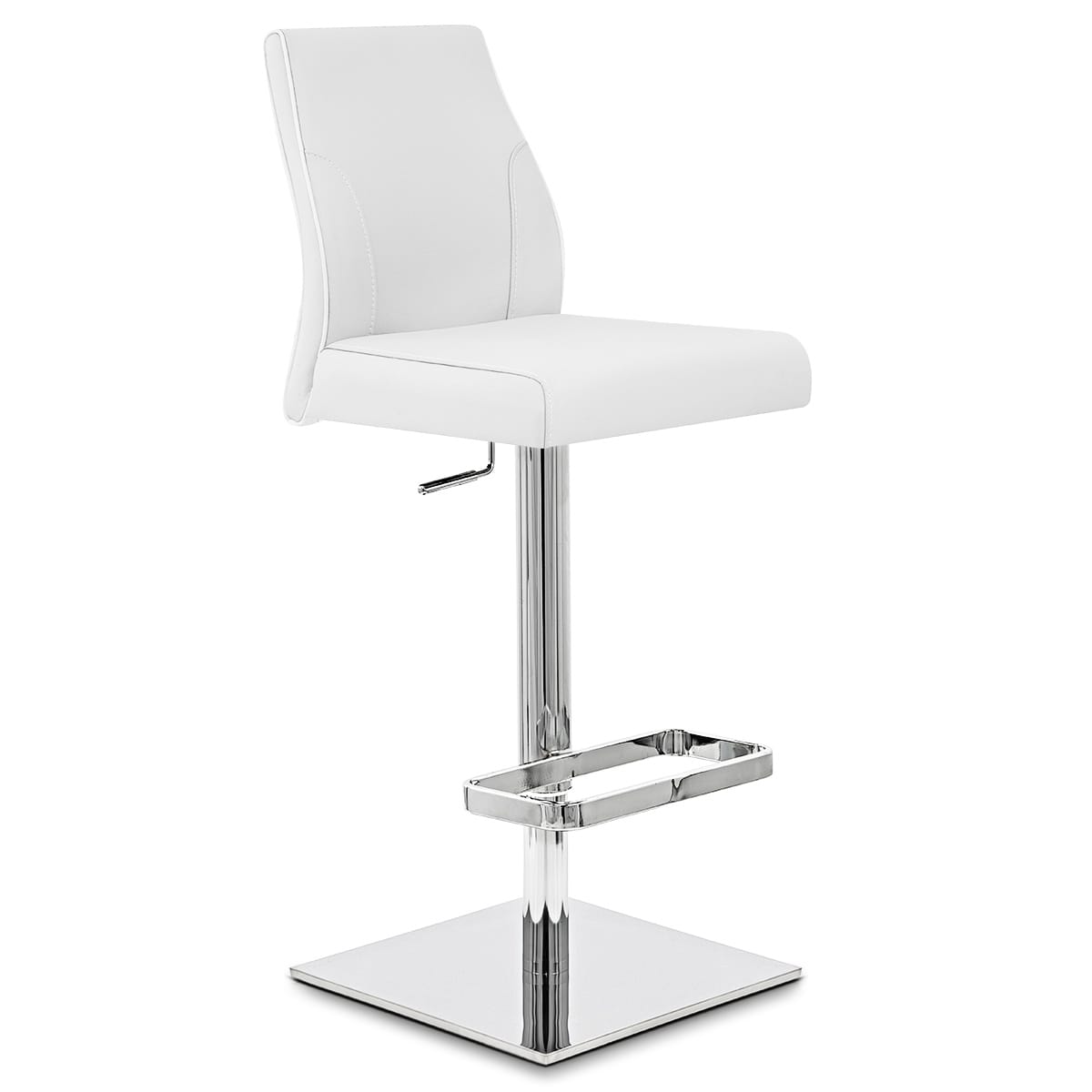 Martello Real Leather Stool White
