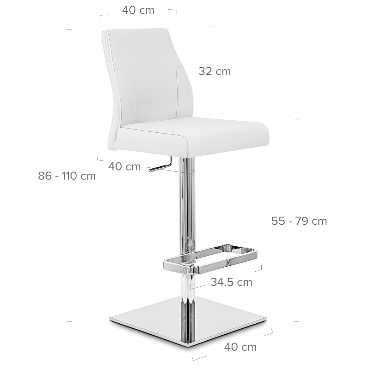 Martello Real Leather Stool White