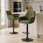Matteo Bar Stool Green Fabric