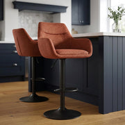 Matteo Bar Stool Rust Fabric