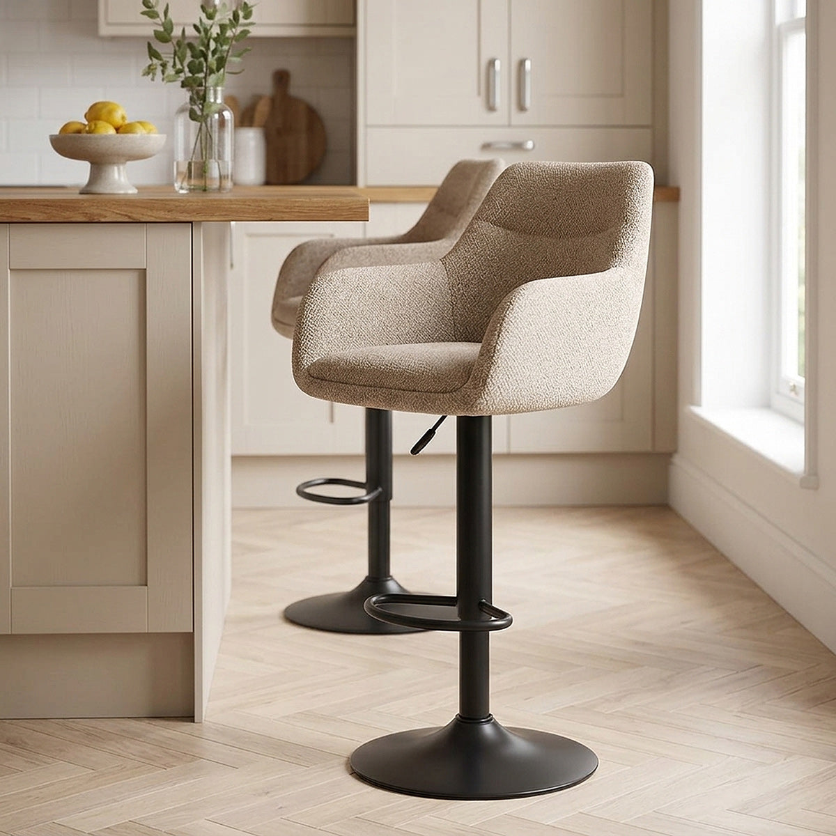 Matteo Bar Stool Tweed Fabric
