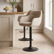 Matteo Bar Stool Tweed Fabric