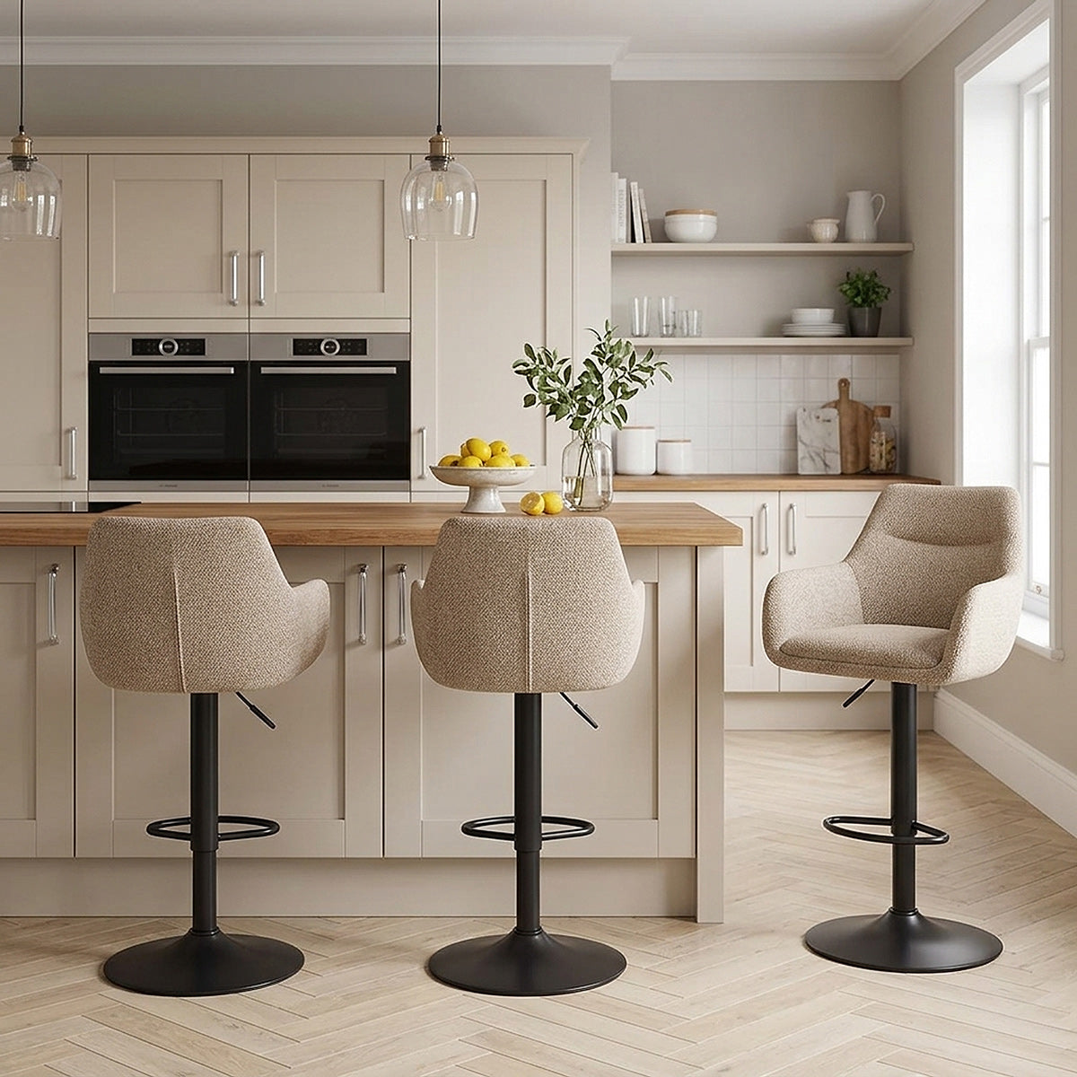 Matteo Bar Stool Tweed Fabric