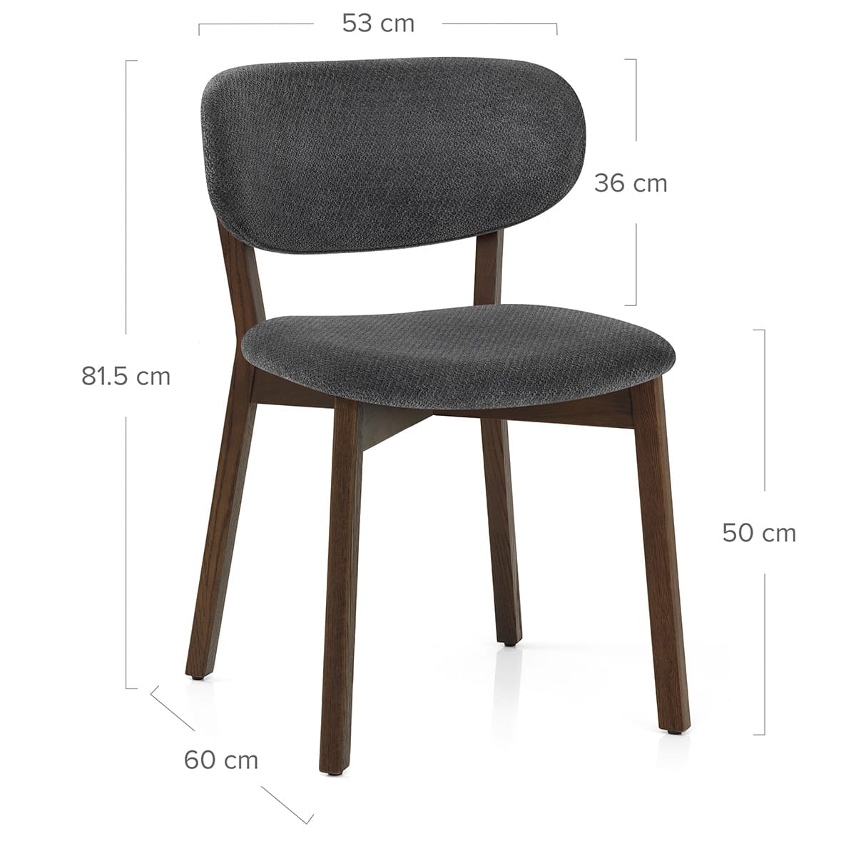 Maya Dark Oak Chair Charcoal Fabric
