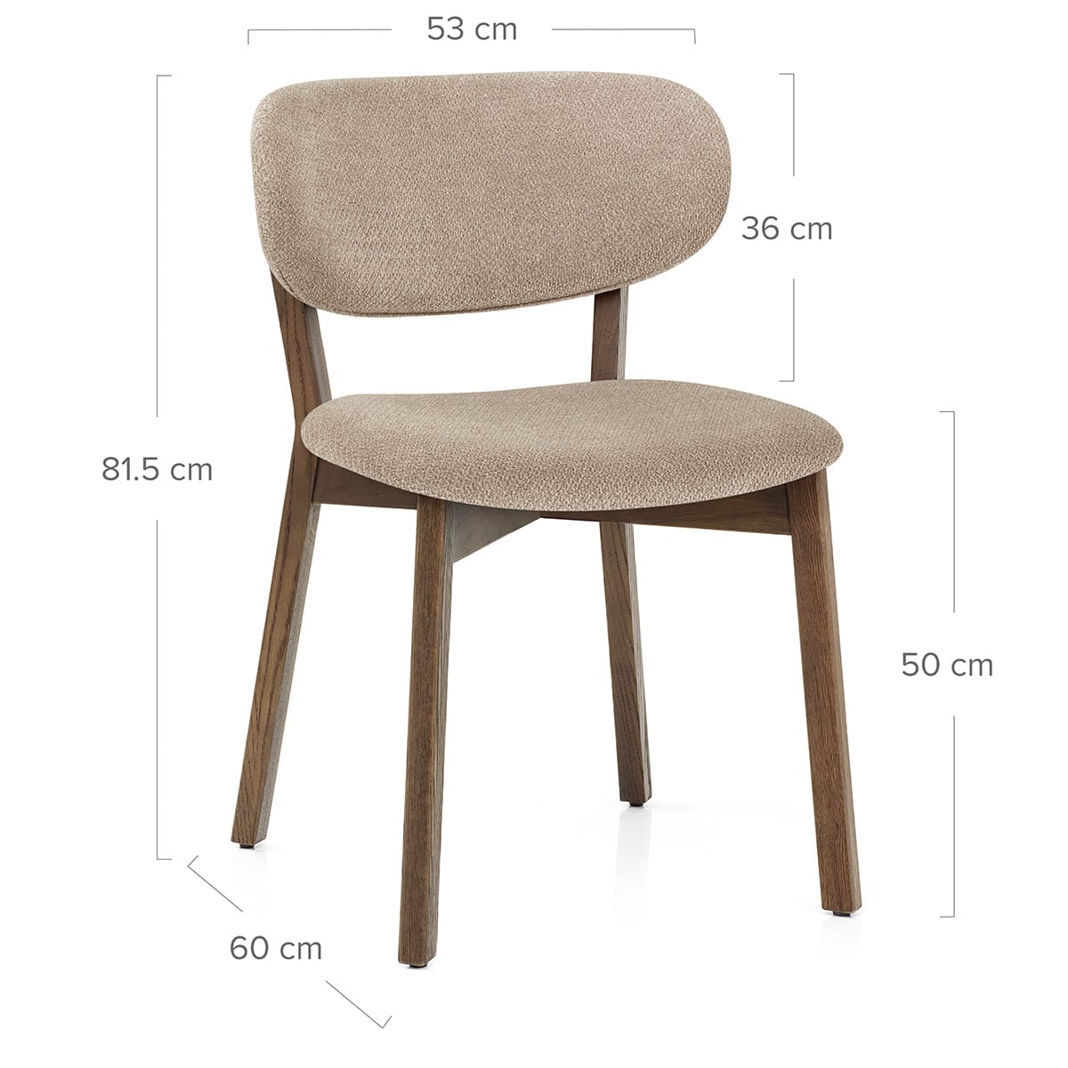 Maya Light Oak Chair Tweed Fabric