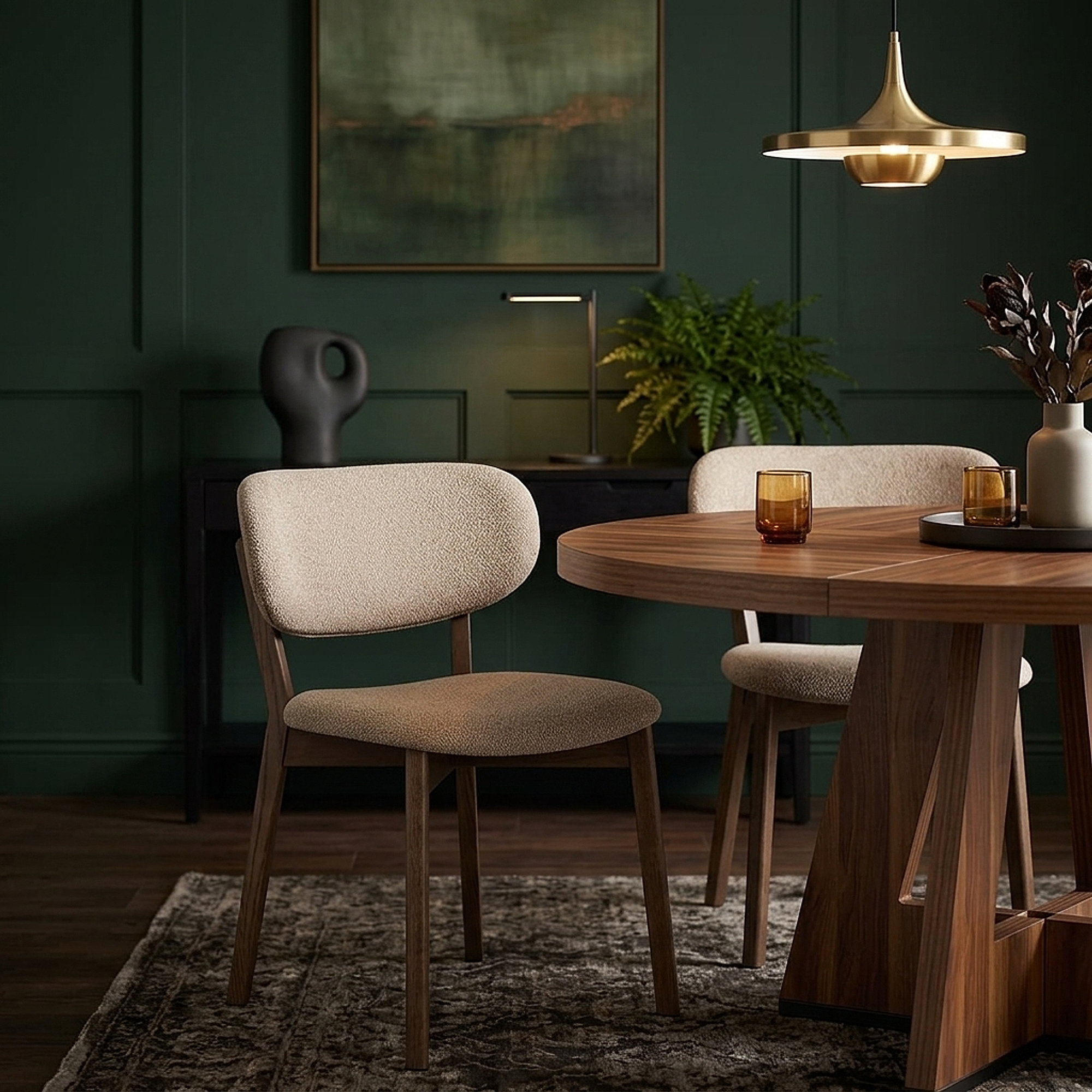 Maya Light Oak Chair Tweed Fabric