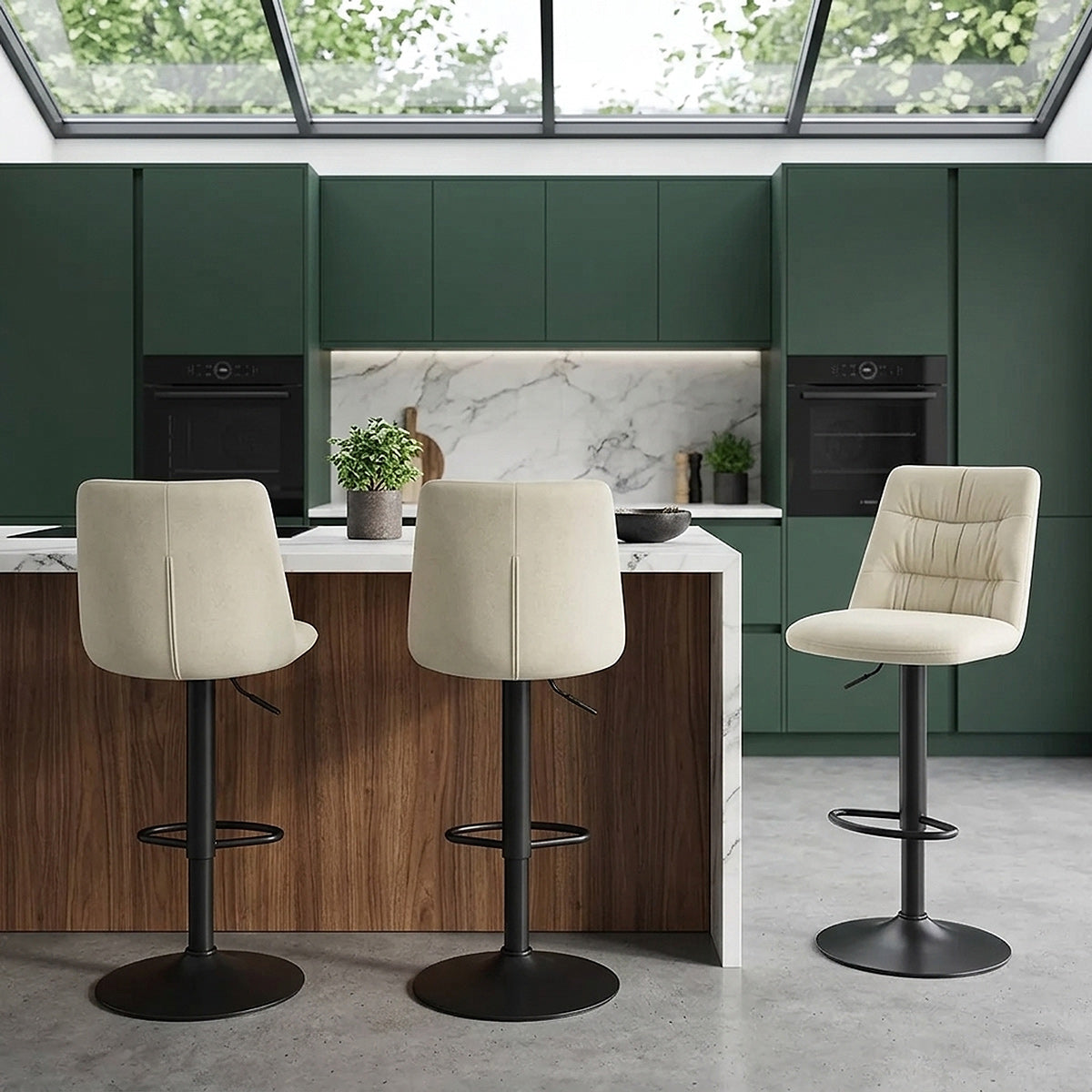 Mechu Bar Stool Cream Velvet