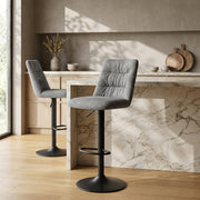 Mechu Bar Stool Grey Velvet