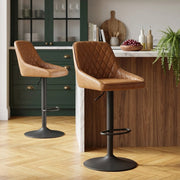 Melbourne Real Leather Stool Antique Brown
