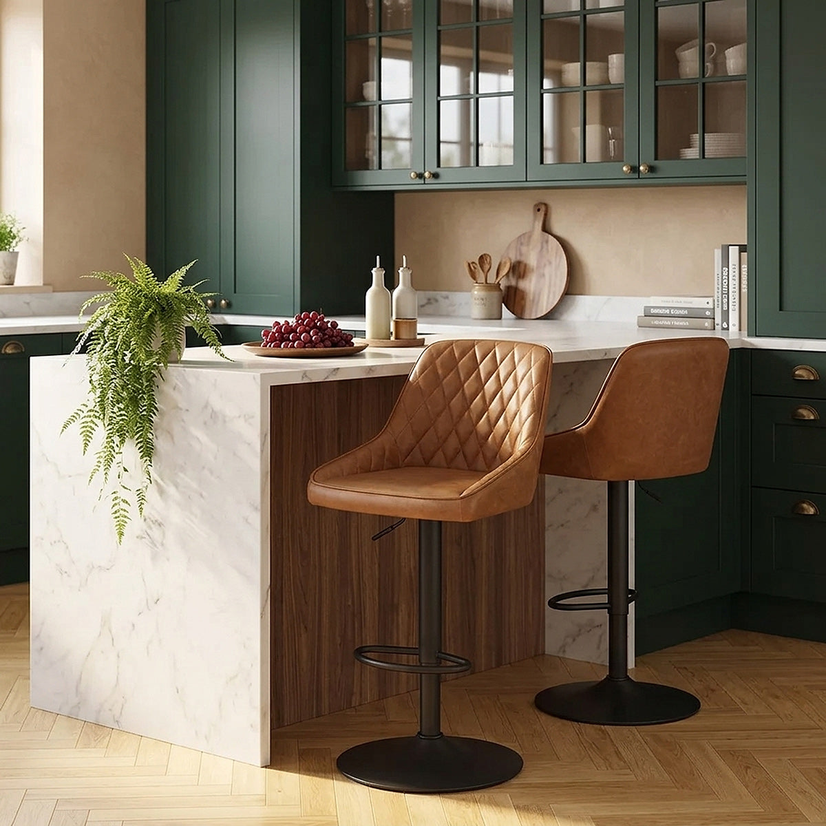 Melbourne Real Leather Stool Antique Brown