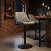 Melbourne Real Leather Stool Grey