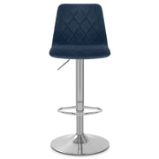 Melody Brushed Stool Blue Velvet