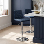 Melody Brushed Stool Blue Velvet