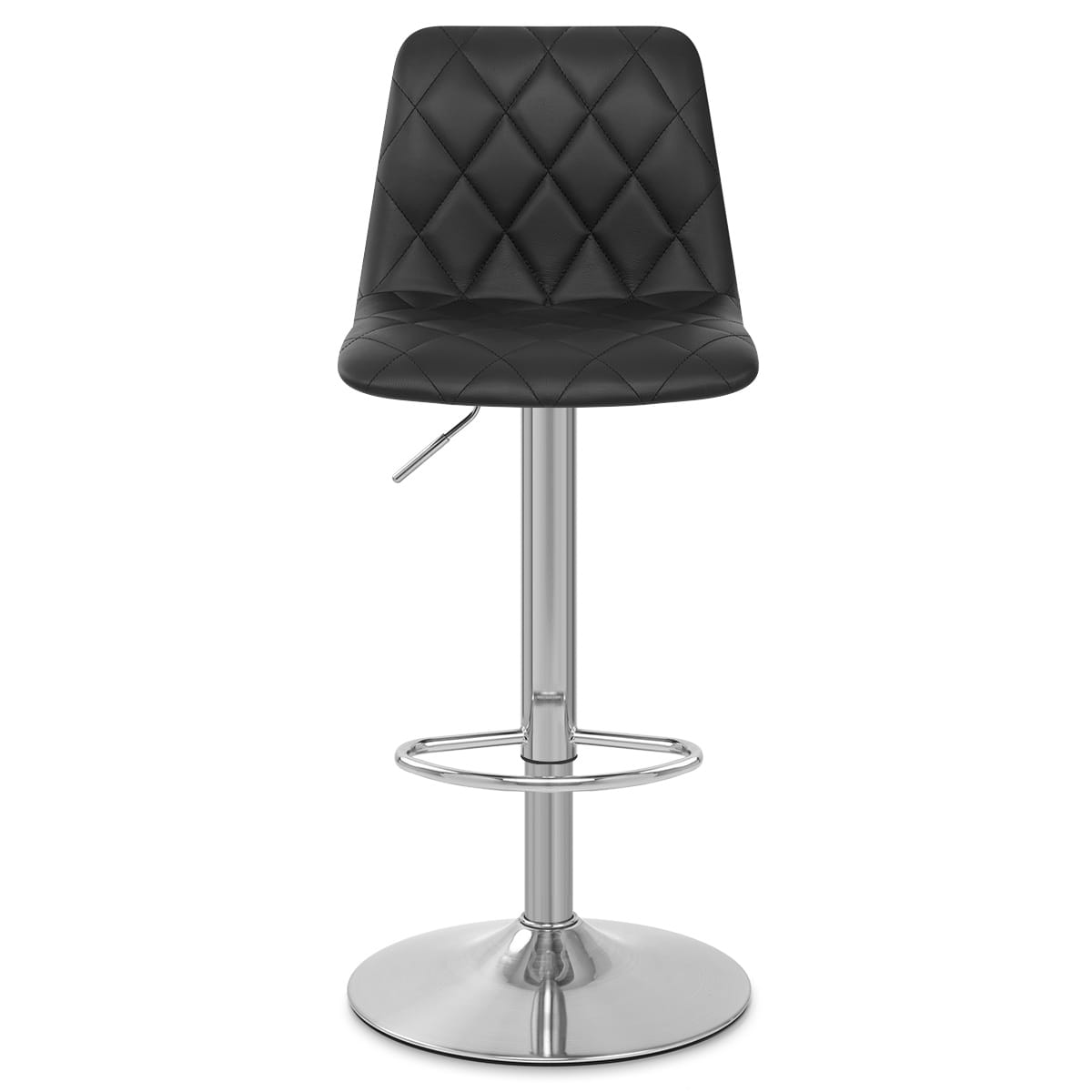 Melody Real Leather Brushed Stool Black