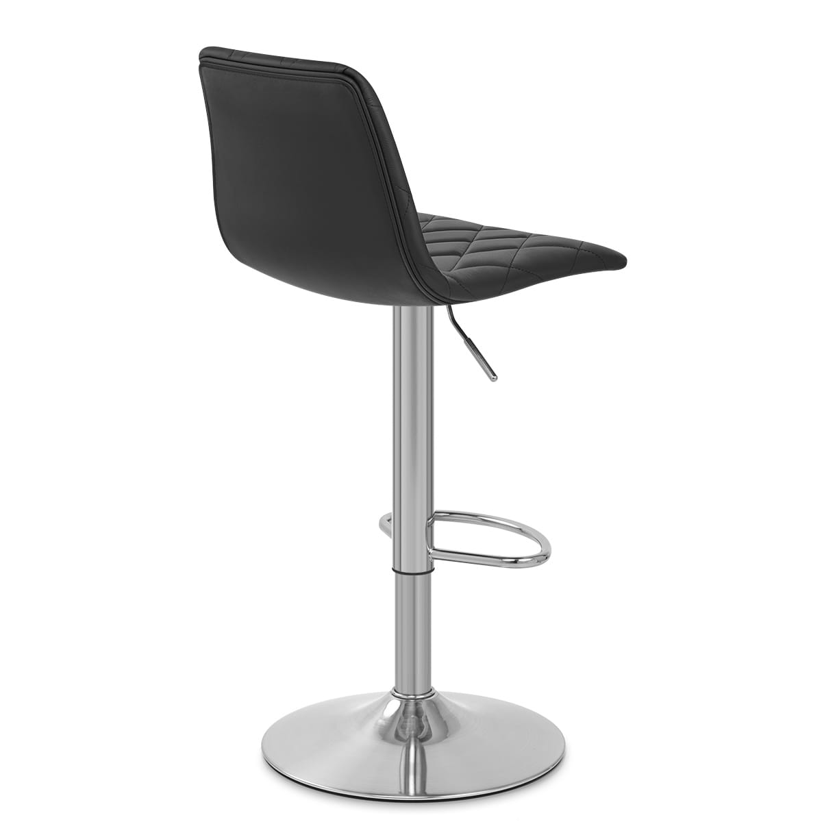 Melody Real Leather Brushed Stool Black