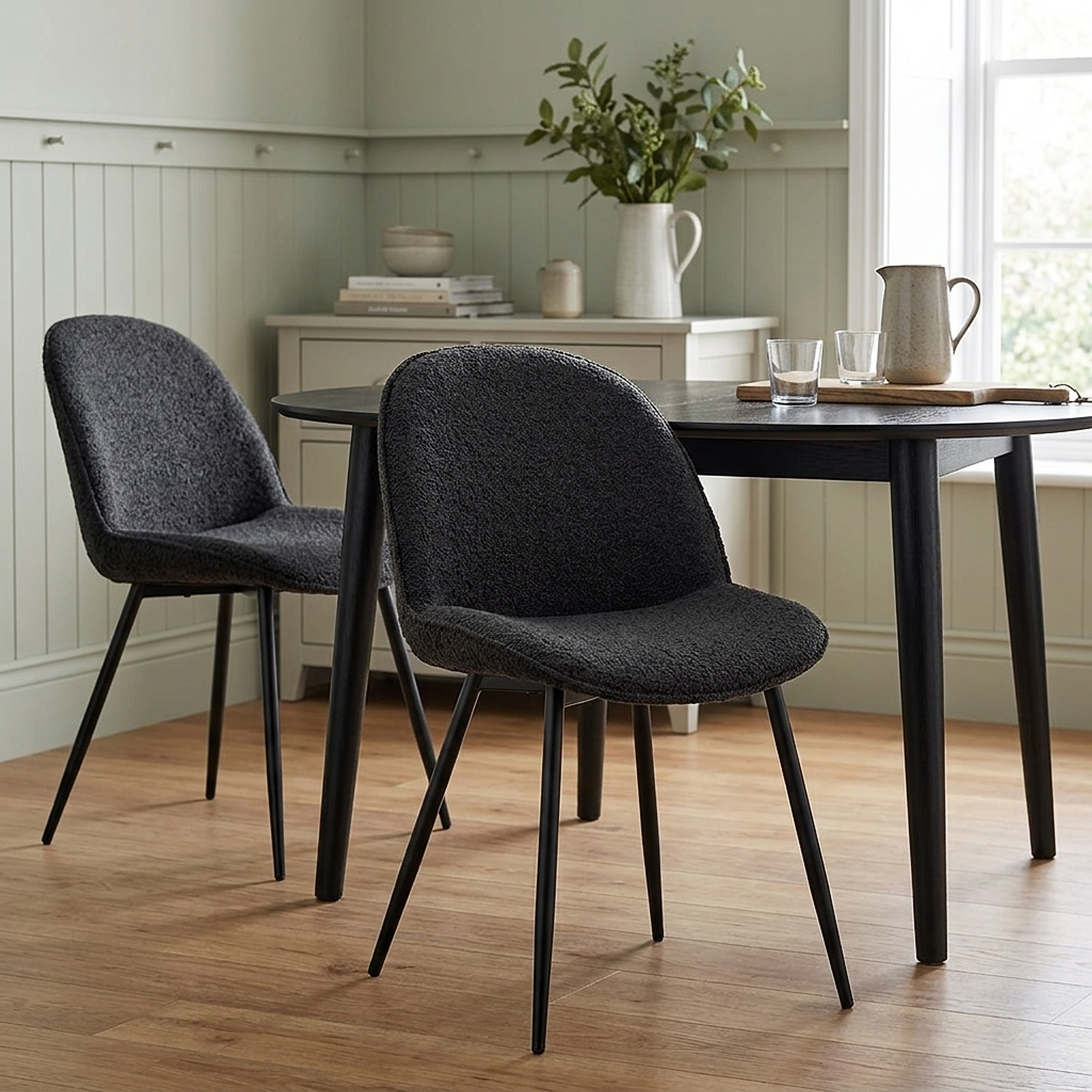Mia Dining Chair Black Fabric
