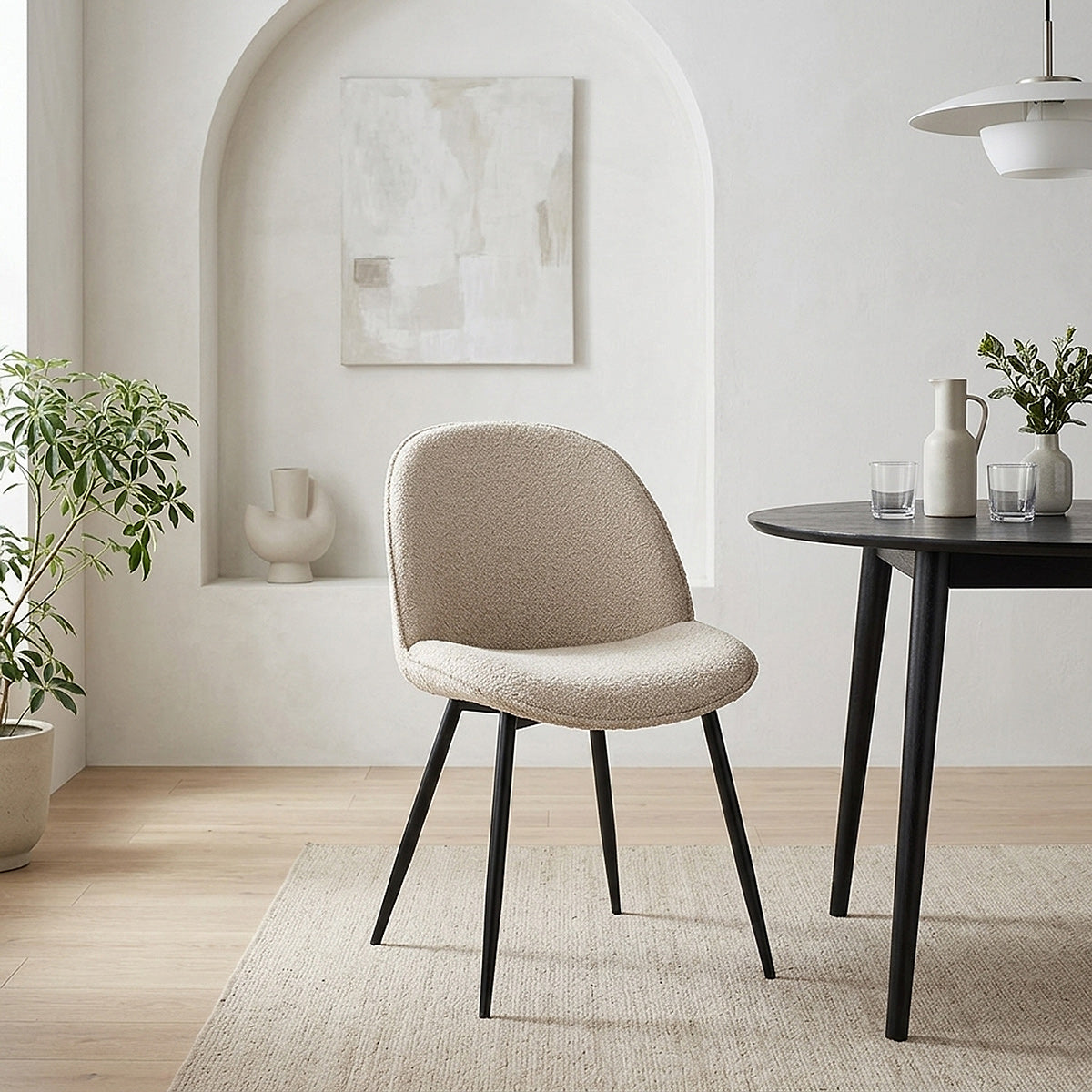 Mia Dining Chair Cream Fabric