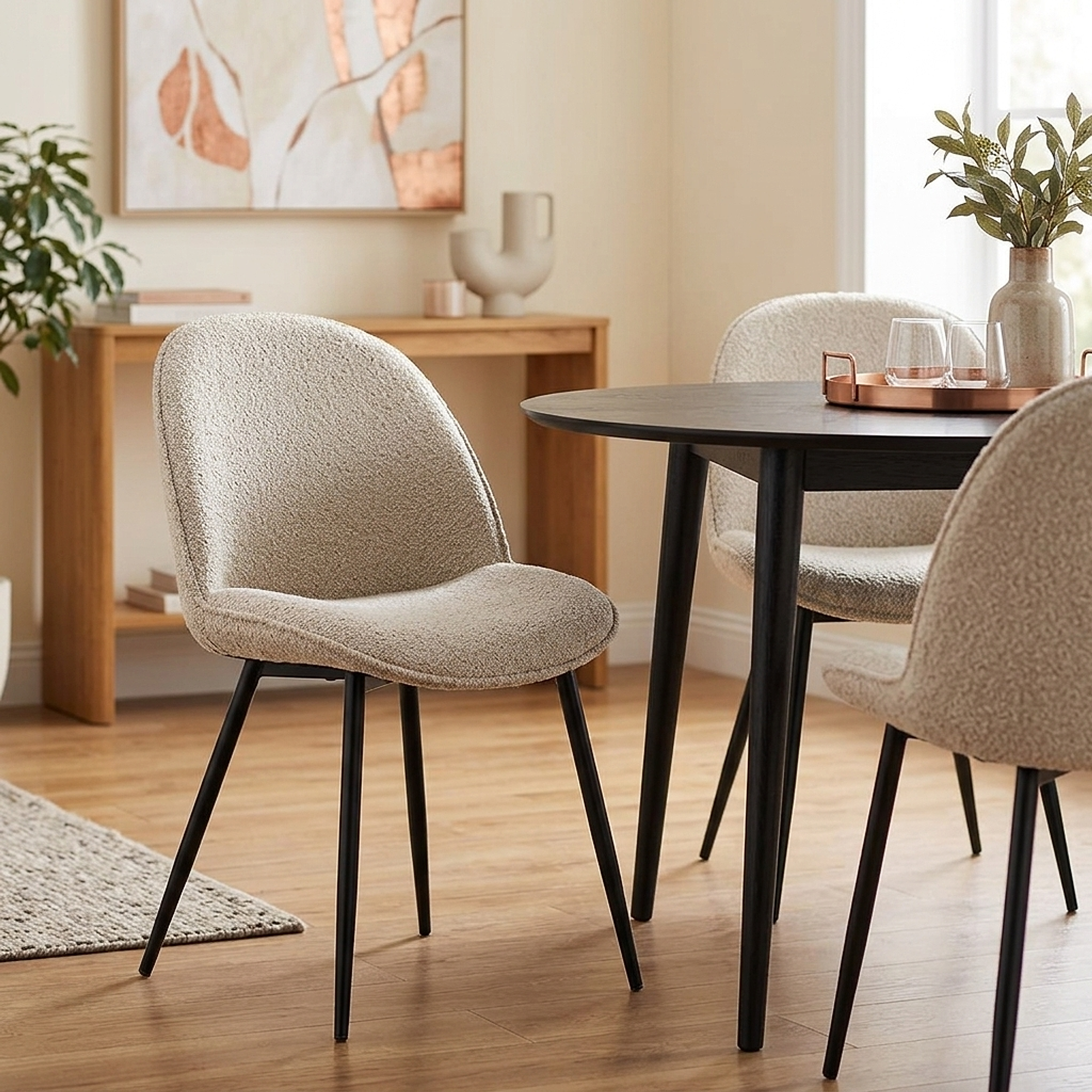 Mia Dining Chair Cream Fabric