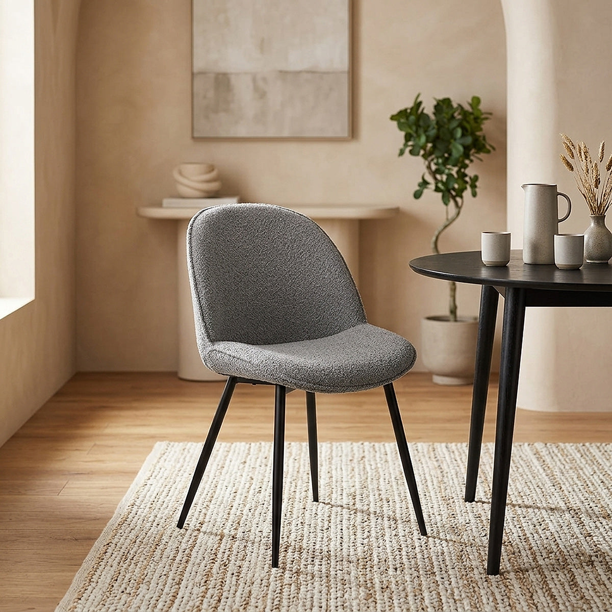 Mia Dining Chair Grey Fabric