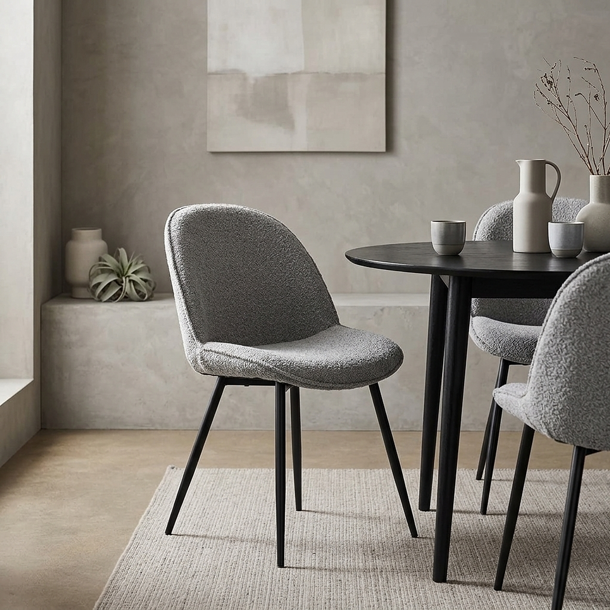 Mia Dining Chair Grey Fabric