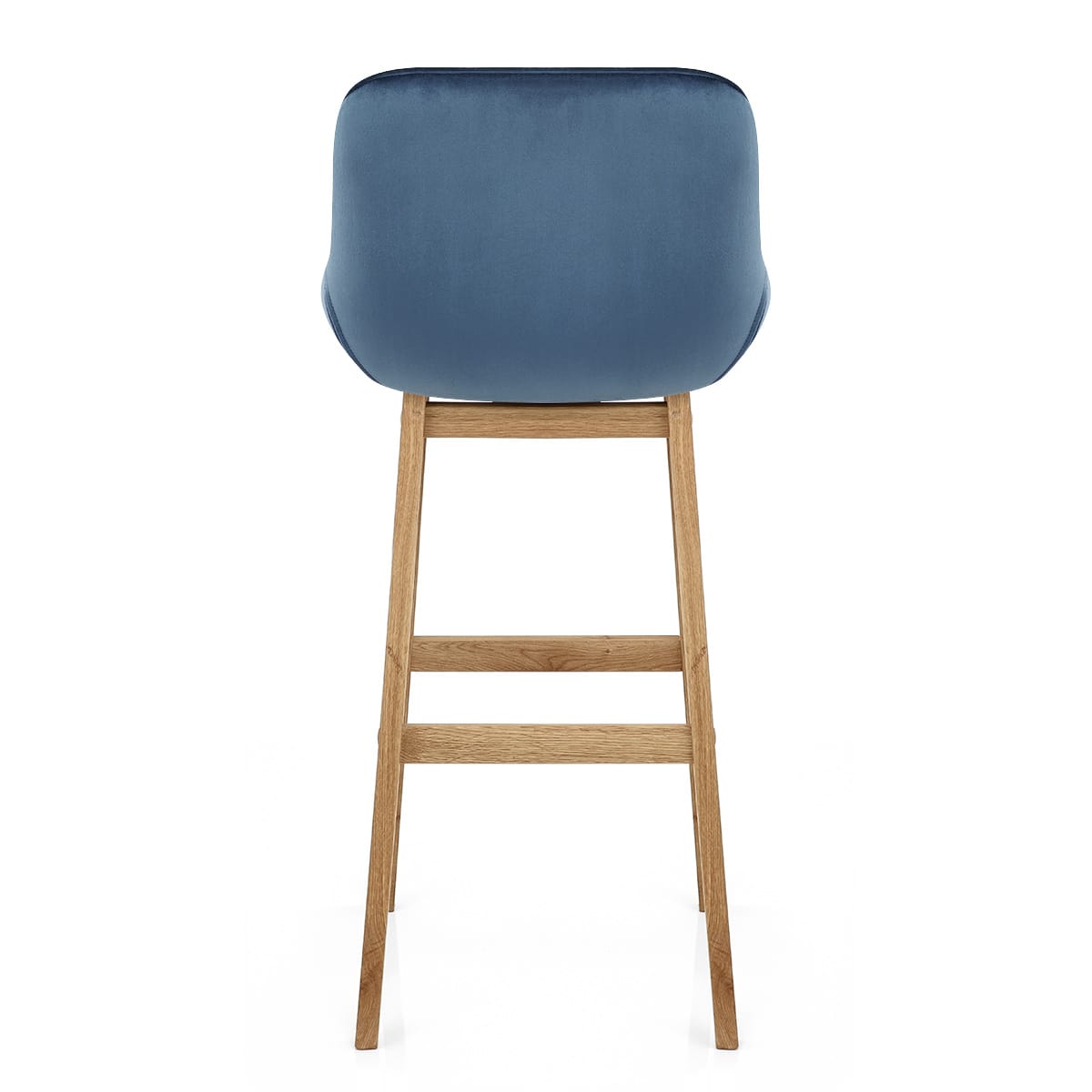 Miami Wooden Stool Blue Velvet
