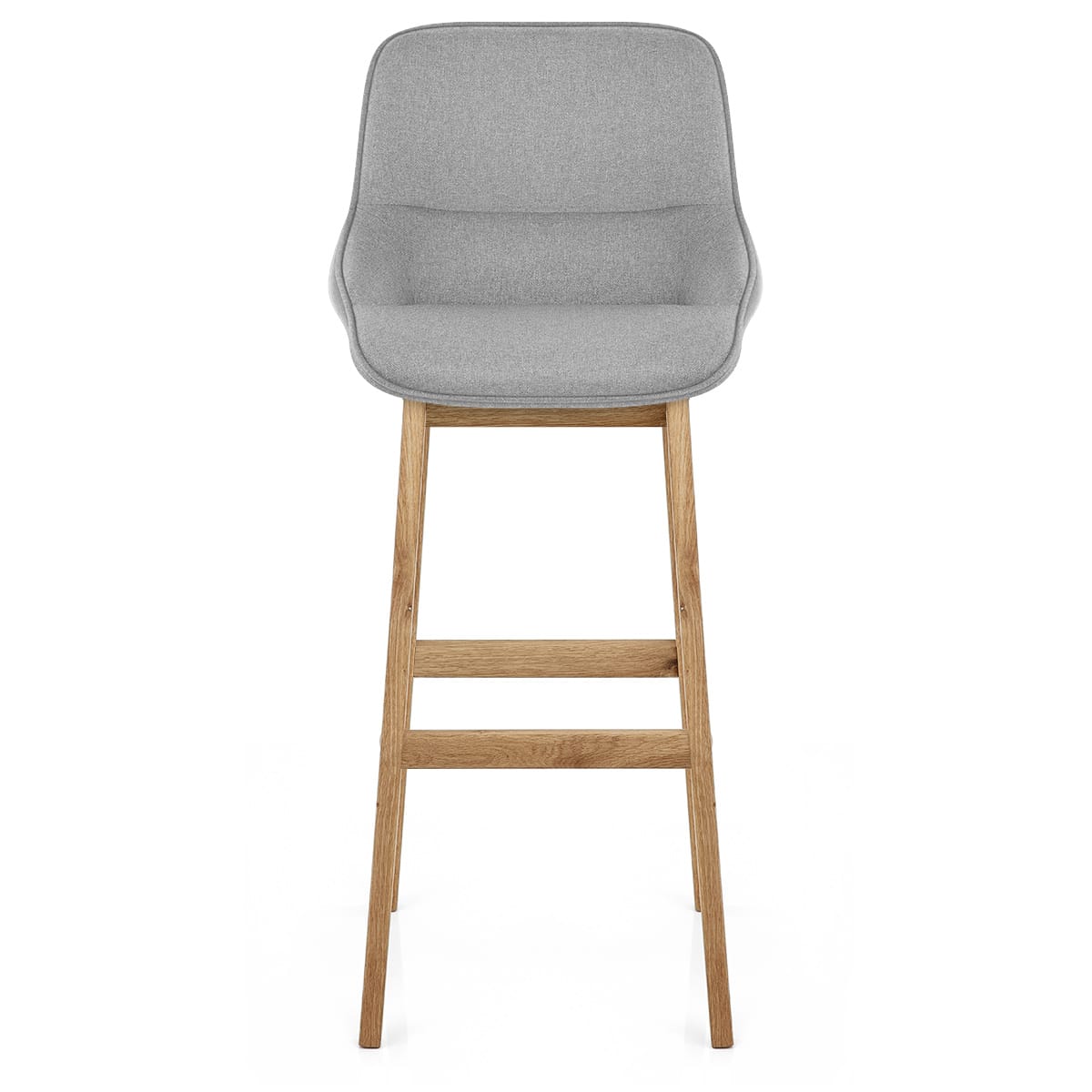 Miami Wooden Stool Grey Fabric