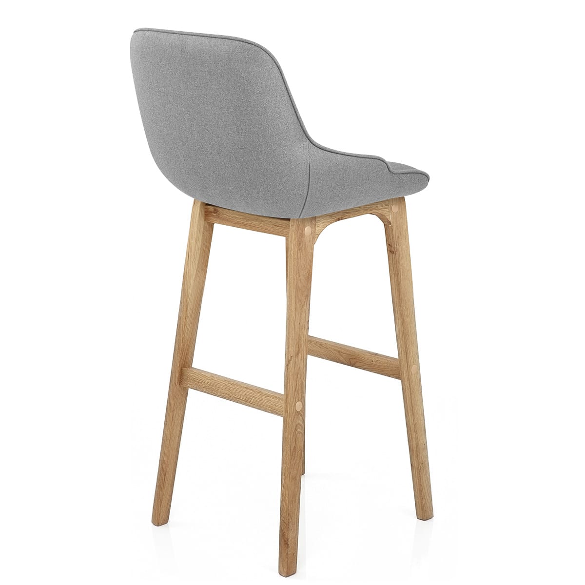 Miami Wooden Stool Grey Fabric