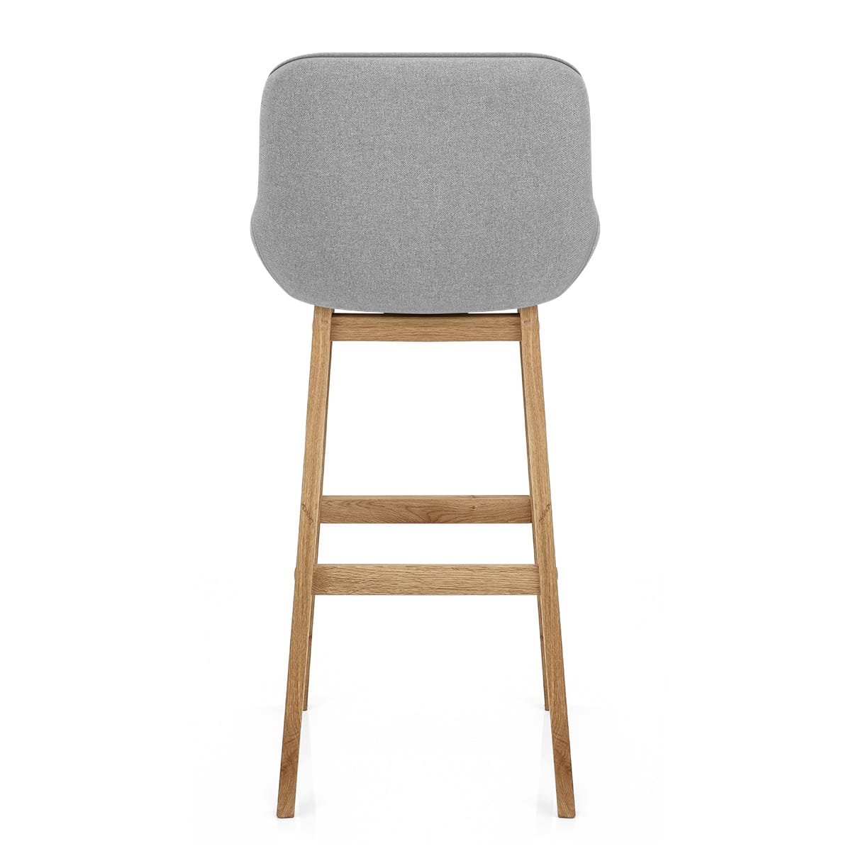 Miami Wooden Stool Grey Fabric