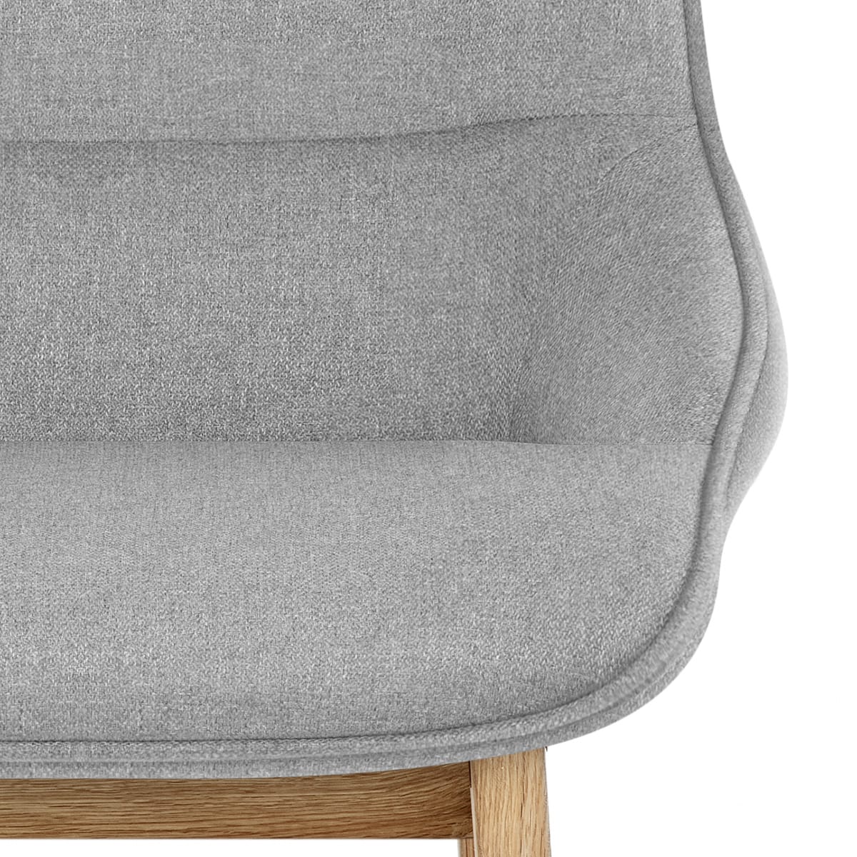 Miami Wooden Stool Grey Fabric