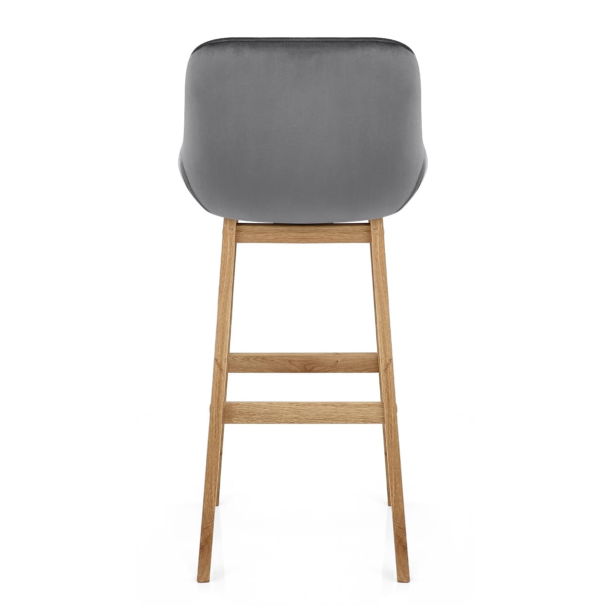 Miami Wooden Stool Grey Velvet