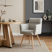 Mica Chair Oak & Grey Fabric