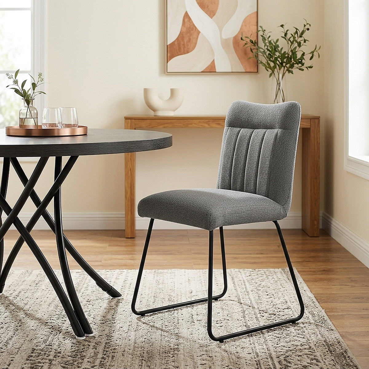 Milo Dining Chair Grey Fabric