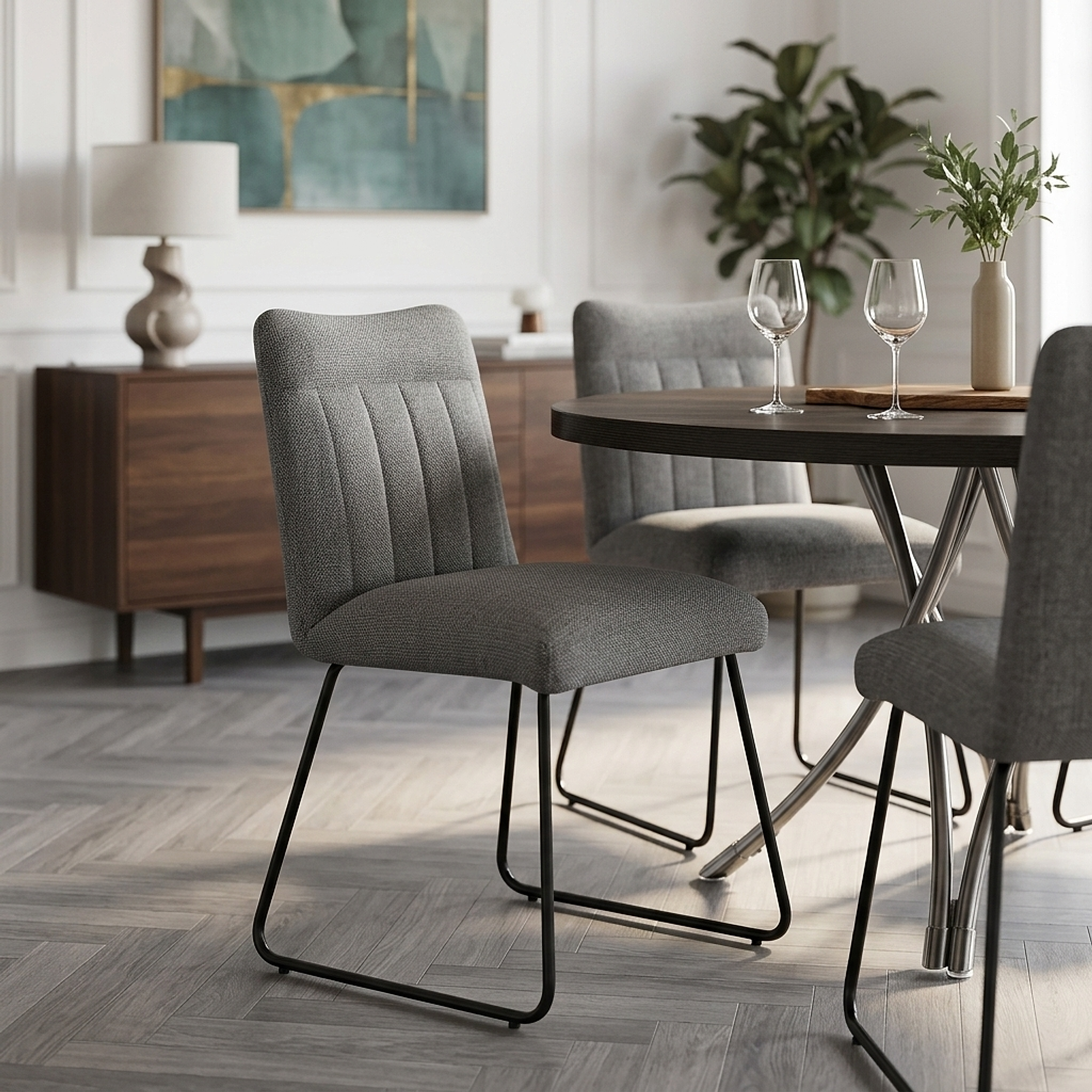 Milo Dining Chair Grey Fabric