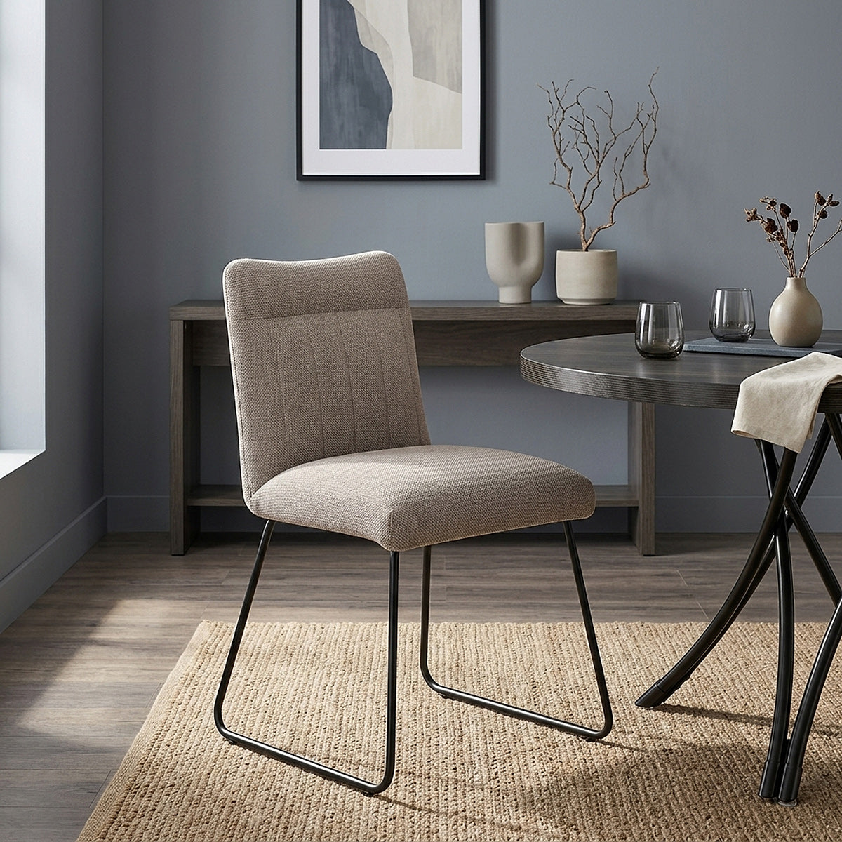 Milo Dining Chair Tweed Fabric