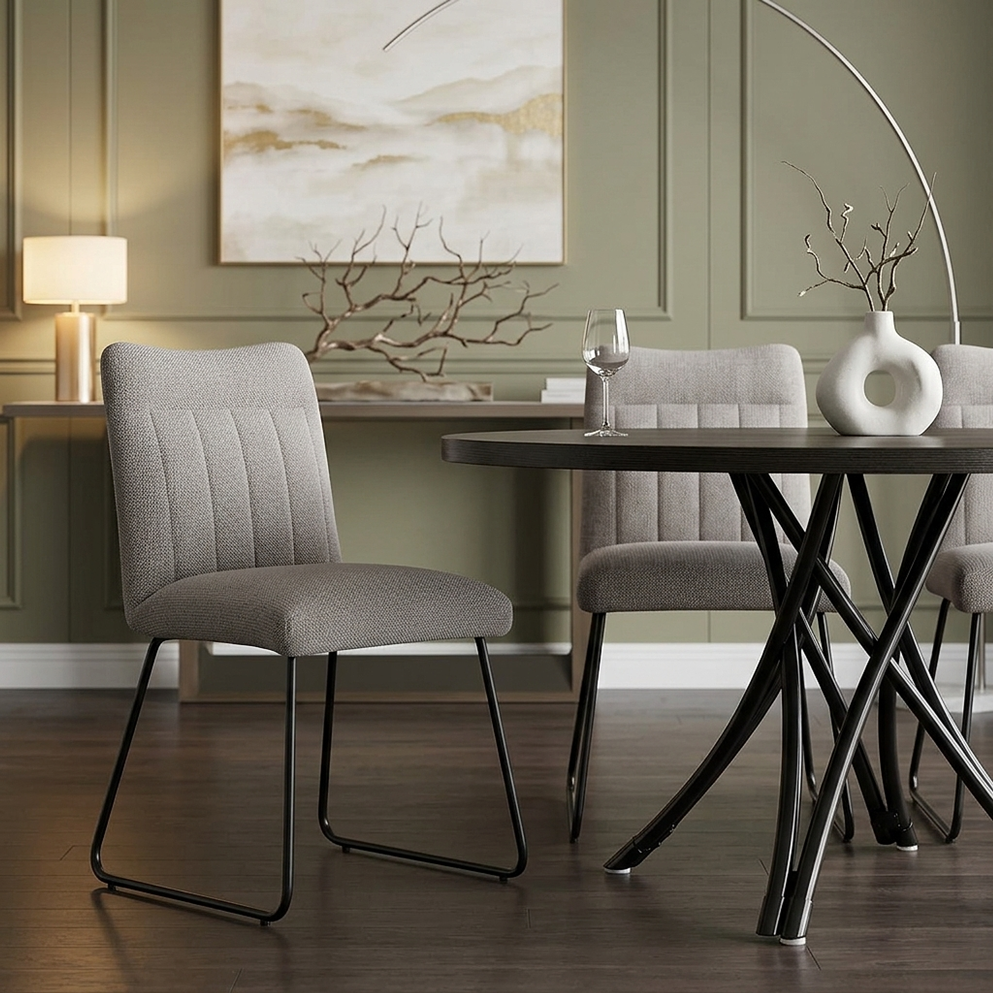 Milo Dining Chair Tweed Fabric