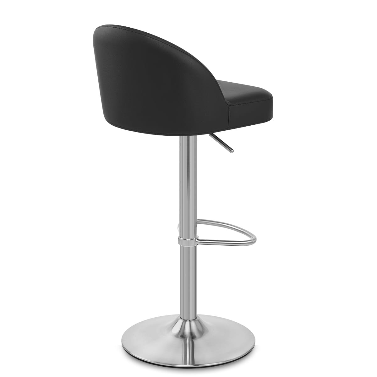 Mimi Brushed Steel Stool Black