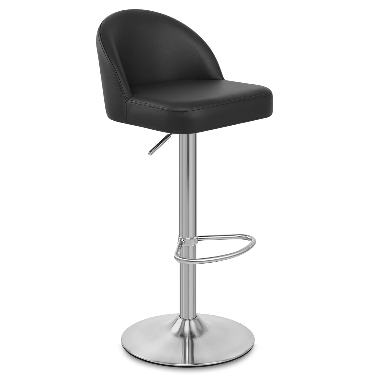 Mimi Brushed Steel Stool Black
