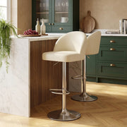 Mimi Brushed Steel Stool Cream