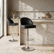 Mimi Brushed Steel Stool Black