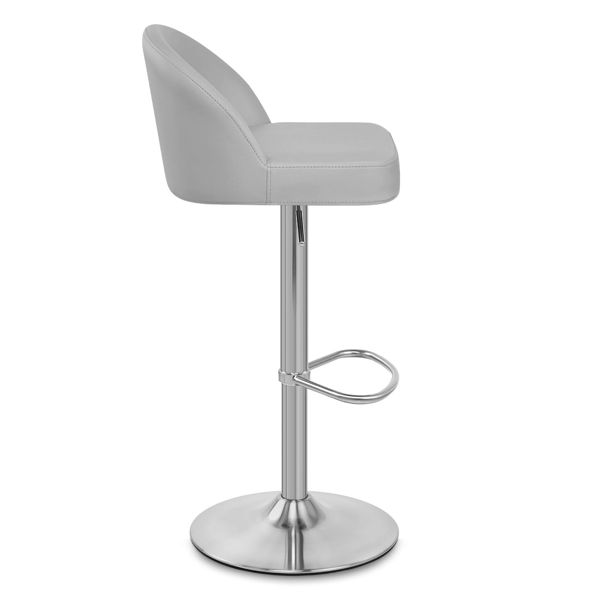 Mimi Brushed Steel Stool Grey