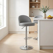 Mimi Brushed Steel Stool Grey