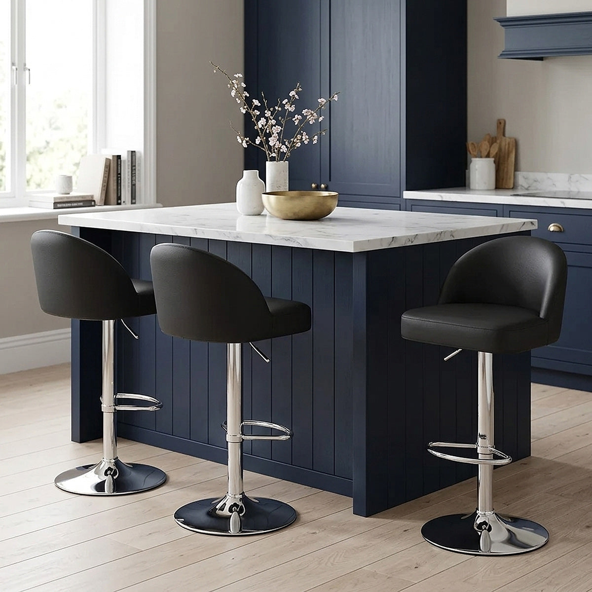 Mimi Chrome Stool Black