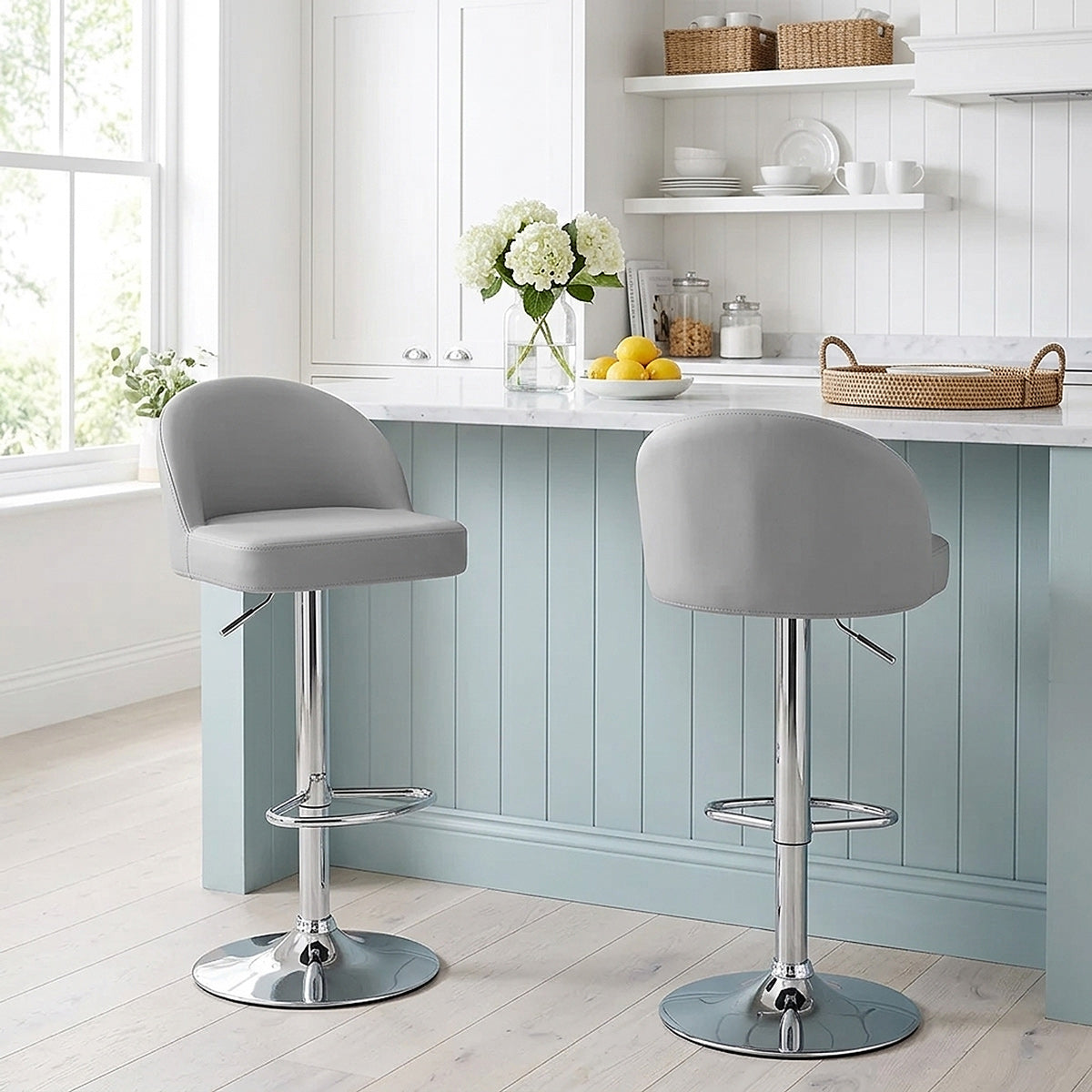 Mimi Chrome Stool Grey