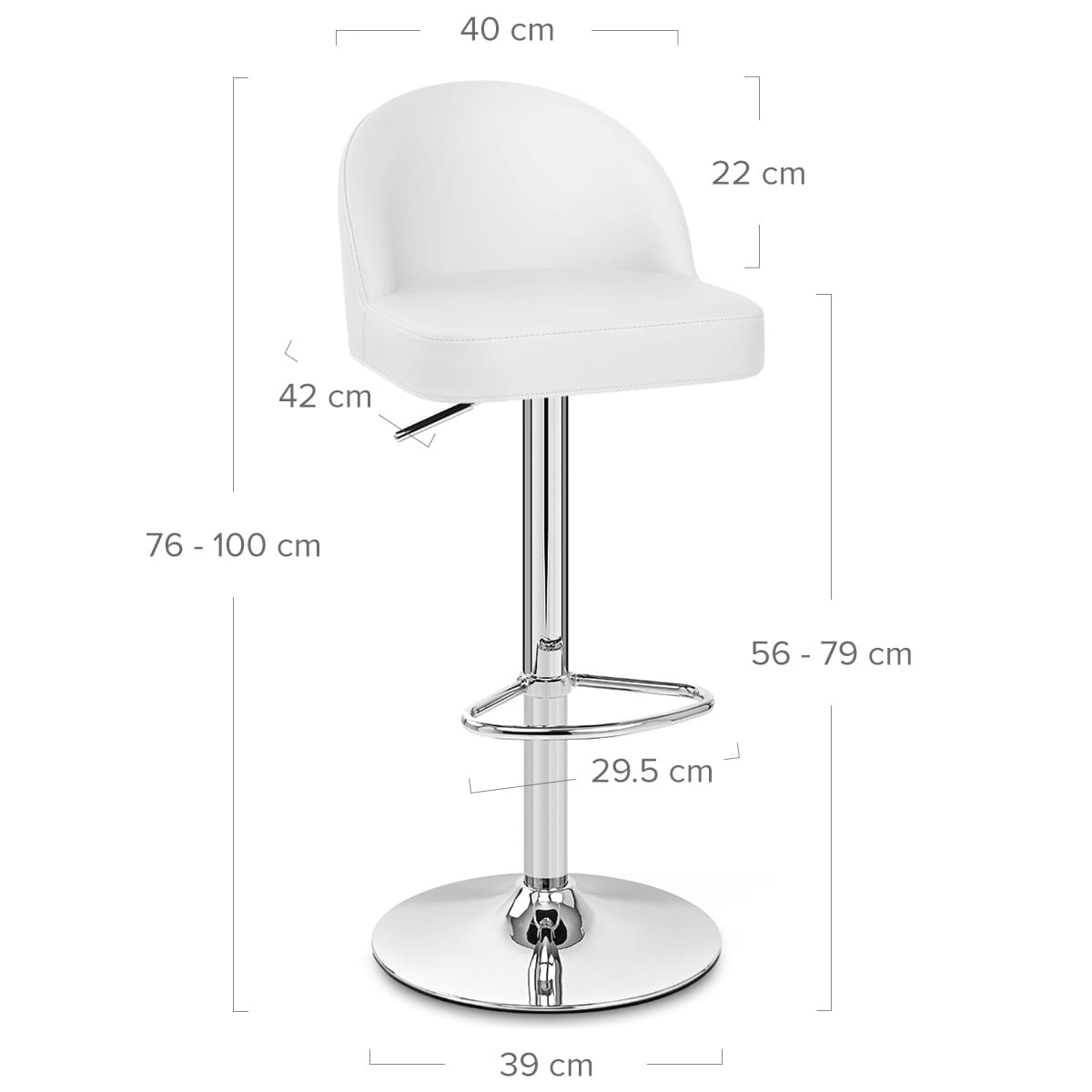 Mimi Chrome Stool White