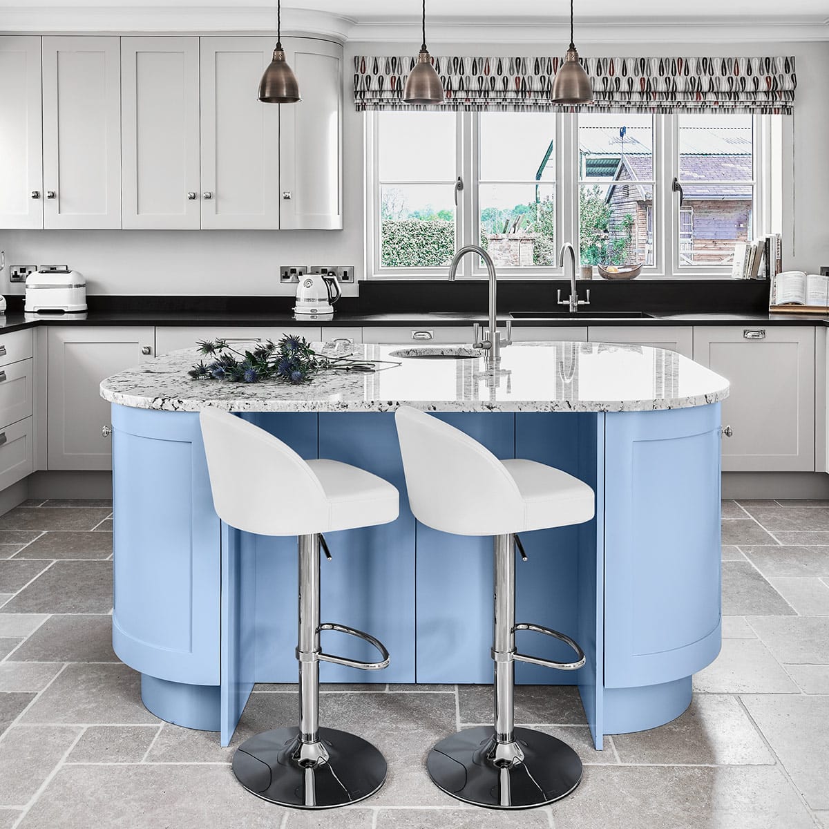 Mimi Chrome Stool White