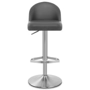 Mimi Real Leather Bar Stool Grey