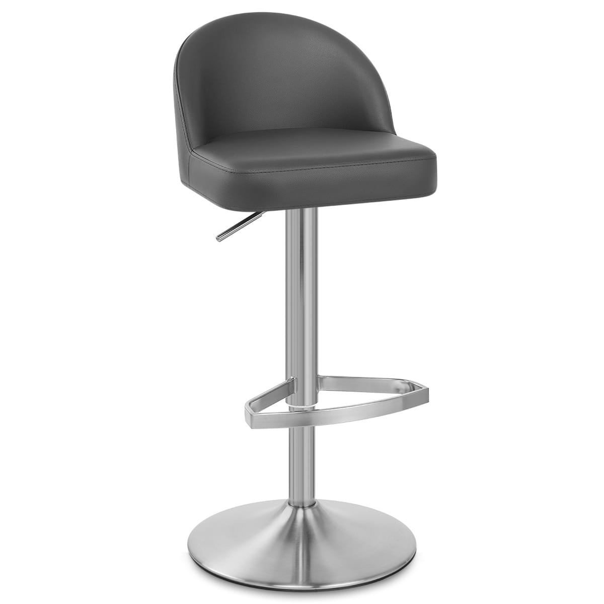 Mimi Real Leather Bar Stool Grey