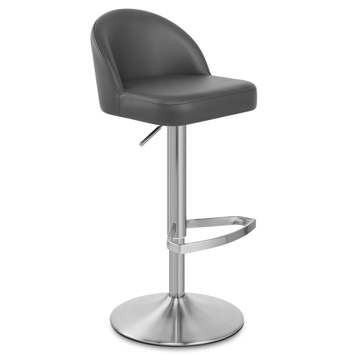 Mimi Real Leather Bar Stool Grey